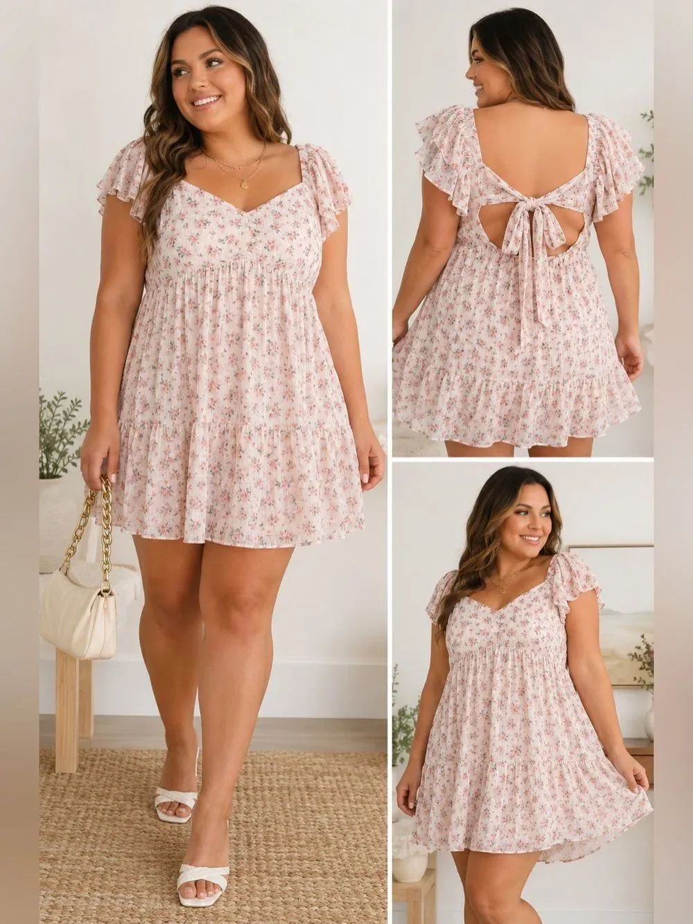 Very J Floral Babydoll Mini Dress – Size 1X